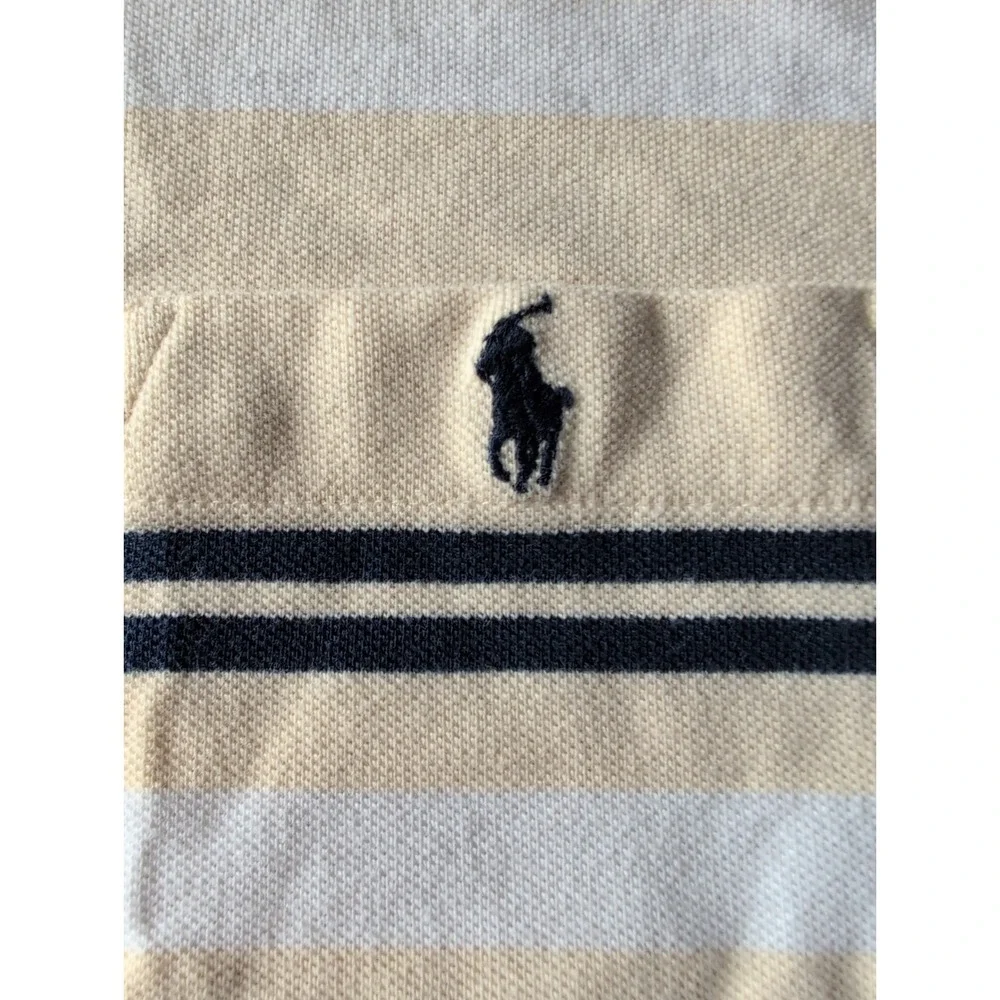 Polo Ralph Lauren Striped Yellow Black White Polo Shirt Men's XL Cotton Vtg 90s